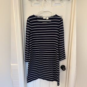 Navy & White Striped Dress